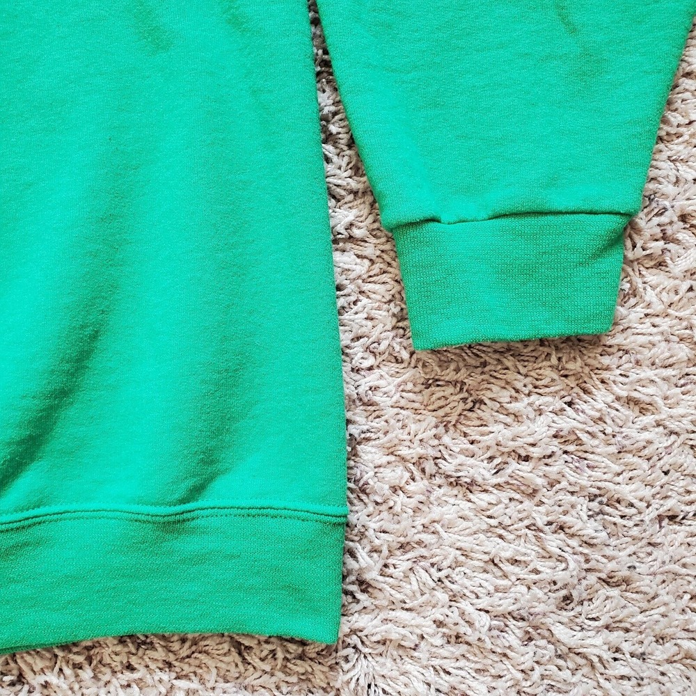 Meowy Christmas Cat Ugly Sweatshirt Unisex Crewneck Size 2XL Green Santa Hat - Picture 9 of 11